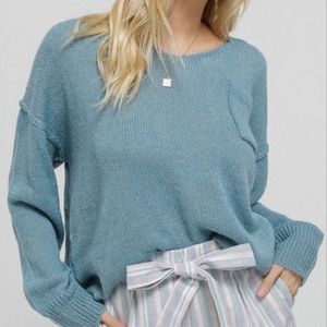 HP (05.01.2020): Teal Knit Oversized Sweater